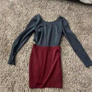 marroon and black dress